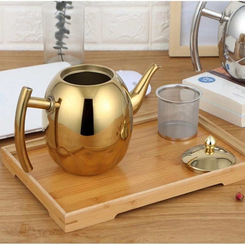 High Quality Stainless Steel Tea Pot Coffee Pot With Filter - Hotel Restaurant Induction Cooker Tea Kettle Water Pot 1L/1.5L (3H1)(F59)
