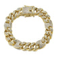 Great 12MM Bling AAA+ Iced Out Alloy Rhinestones - Bean Miami Cuban Link Chain Necklace (MJ4)