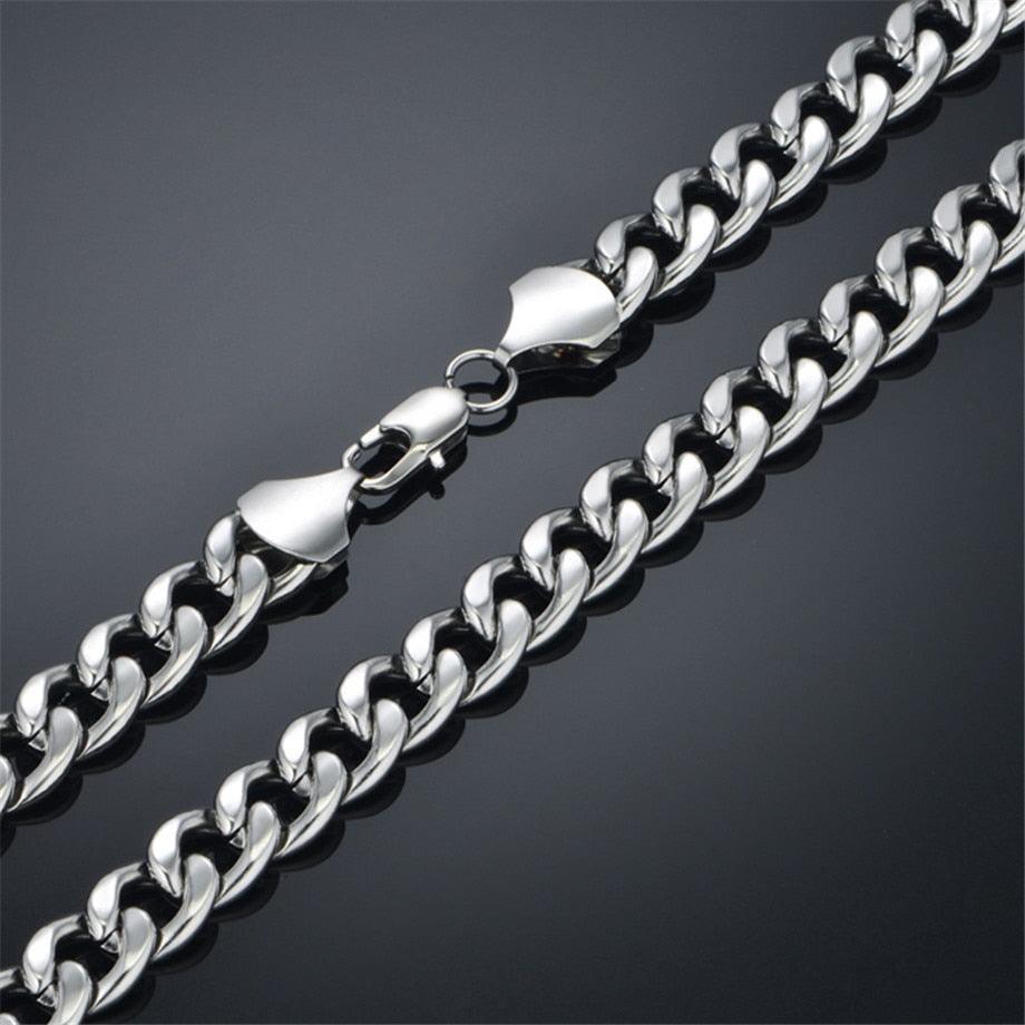 12mm Thick Gold Color Stainless Steel Long Gold Chain - Men Curb Cuban Link Chain Necklaces (D83)(MJ2)