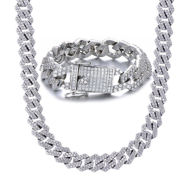 Trending 18MM Bling Heavy CZ Iced Out Miami Cuban Link Chain - Full Crystal Men's Bracelet (D83)(MJ4)
