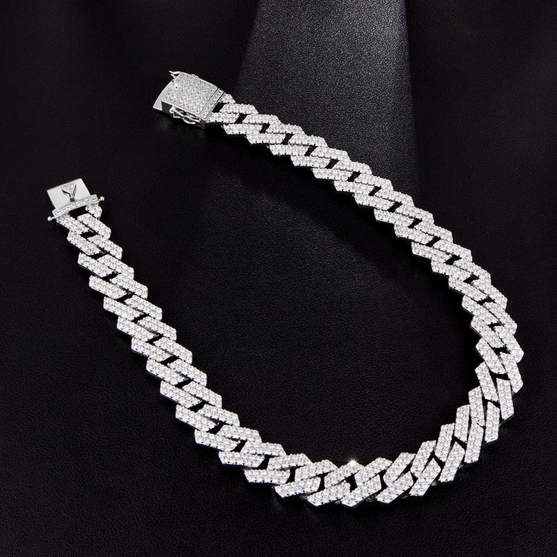 Trending 18MM Bling Heavy CZ Iced Out Miami Cuban Link Chain - Full Crystal Men's Bracelet (D83)(MJ4)