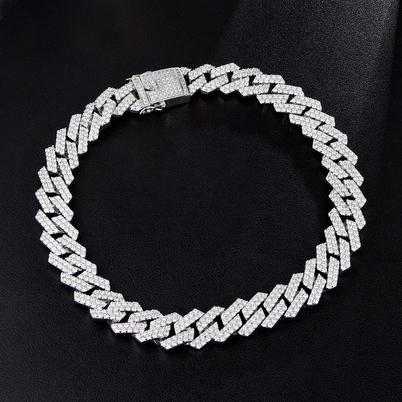 Trending 18MM Bling Heavy CZ Iced Out Miami Cuban Link Chain - Full Crystal Men's Bracelet (D83)(MJ4)