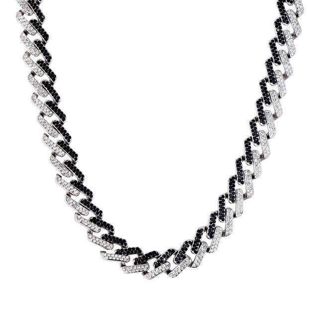 Miami Zircon 15MM Bling Cuban Full Pave Rhinestone Men's Necklace (MJ2)