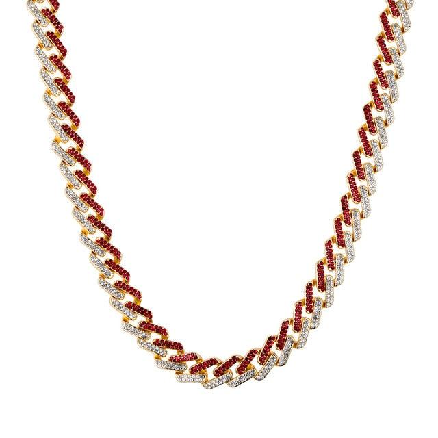 Miami Zircon 15MM Bling Cuban Full Pave Rhinestone Men's Necklace (MJ2)