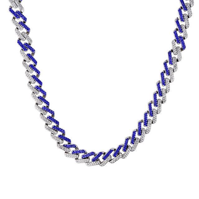Miami Zircon 15MM Bling Cuban Full Pave Rhinestone Men's Necklace (MJ2)