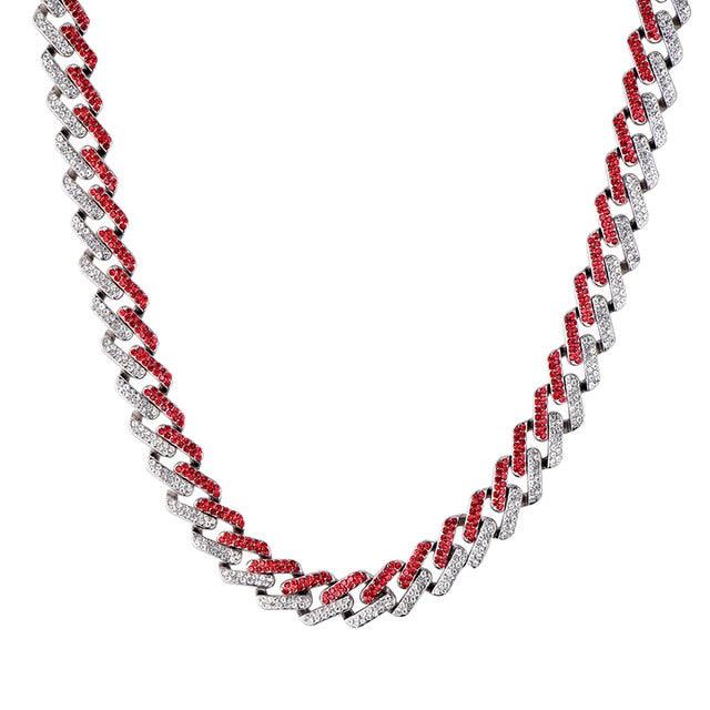 Miami Zircon 15MM Bling Cuban Full Pave Rhinestone Men's Necklace (MJ2)