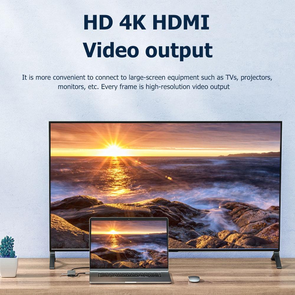 Great 5in1 USB C HUB Type C to Multi USB 3.0 HUB HDMI Adapter Dock for MacBook Pro Air iPad Huawei Mate30 100W PD Dock Type C HUB (D50)(RS7)