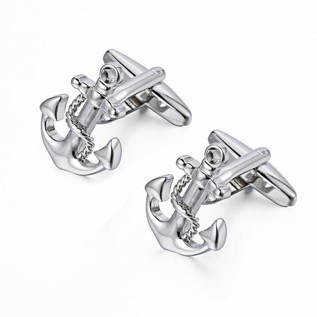 Hot Sale Anchor Cufflinks - Men's Shirt Business Wedding Classic Nautical Anchor Cuff links (MA4)(F17)