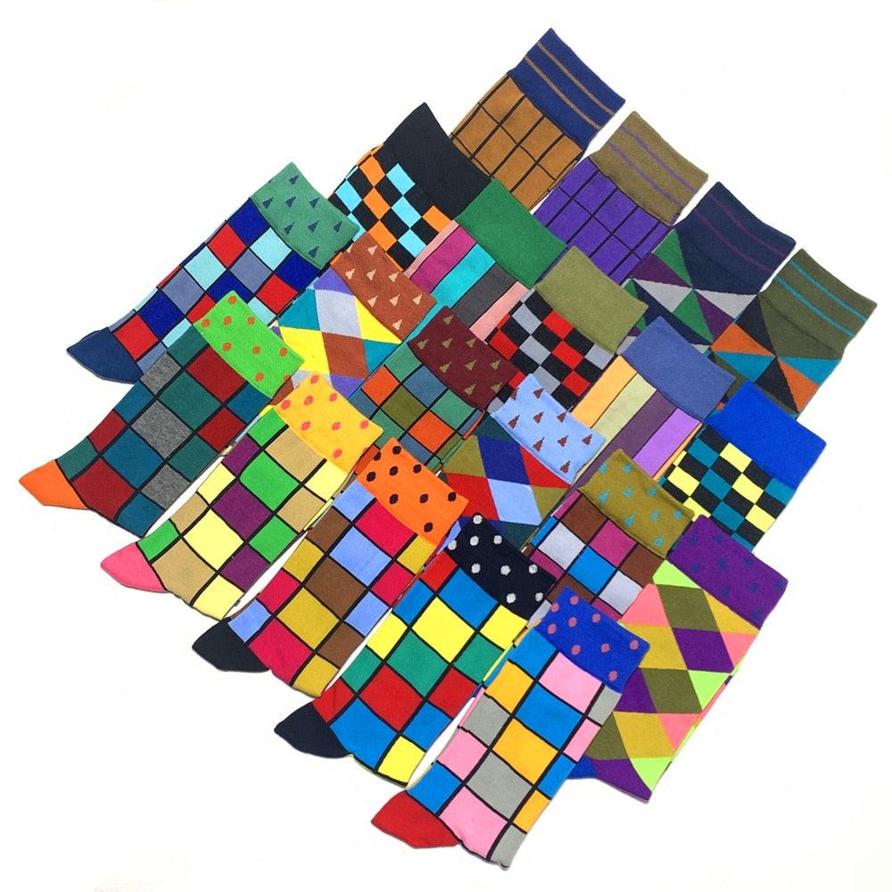 Men's Trending Socks - New Colorful Gifts Cotton Men's Socks - Geometric Lattice Classic (D9)(TG9)(TG8)(T6G)