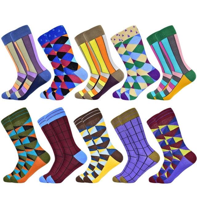 Men's Trending Socks - New Colorful Gifts Cotton Men's Socks - Geometric Lattice Classic (D9)(TG9)(TG8)(T6G)