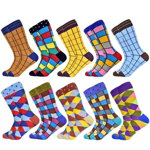 Men's Trending Socks - New Colorful Gifts Cotton Men's Socks - Geometric Lattice Classic (D9)(TG9)(TG8)(T6G)