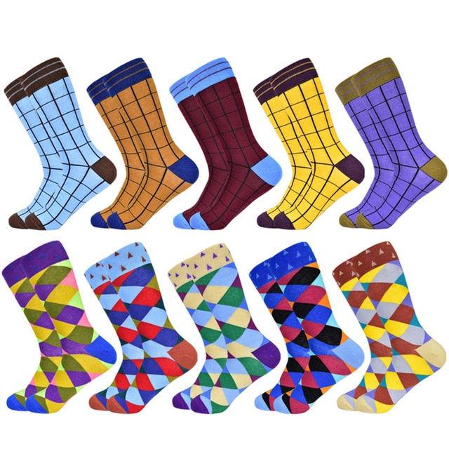 Men's Trending Socks - New Colorful Gifts Cotton Men's Socks - Geometric Lattice Classic (D9)(TG9)(TG8)(T6G)