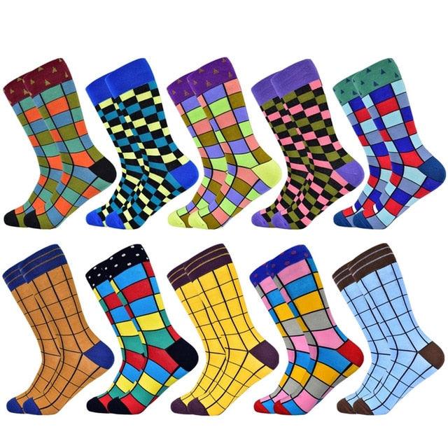 Men's Trending Socks - New Colorful Gifts Cotton Men's Socks - Geometric Lattice Classic (D9)(TG9)(TG8)(T6G)