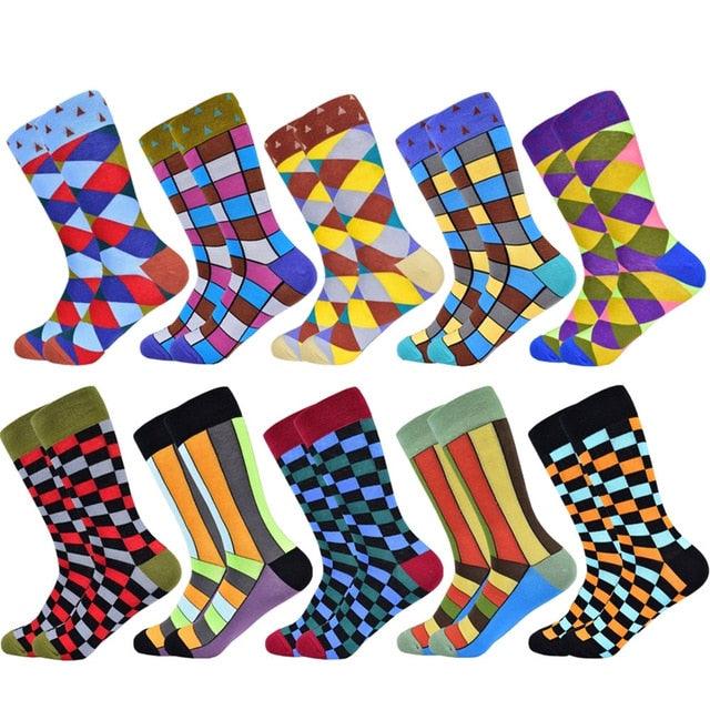Men's Trending Socks - New Colorful Gifts Cotton Men's Socks - Geometric Lattice Classic (D9)(TG9)(TG8)(T6G)