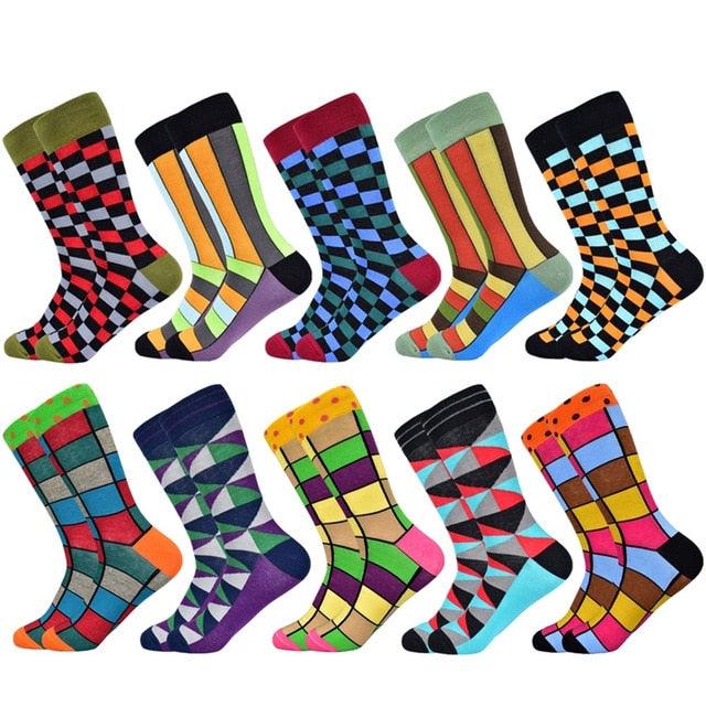 Men's Trending Socks - New Colorful Gifts Cotton Men's Socks - Geometric Lattice Classic (D9)(TG9)(TG8)(T6G)