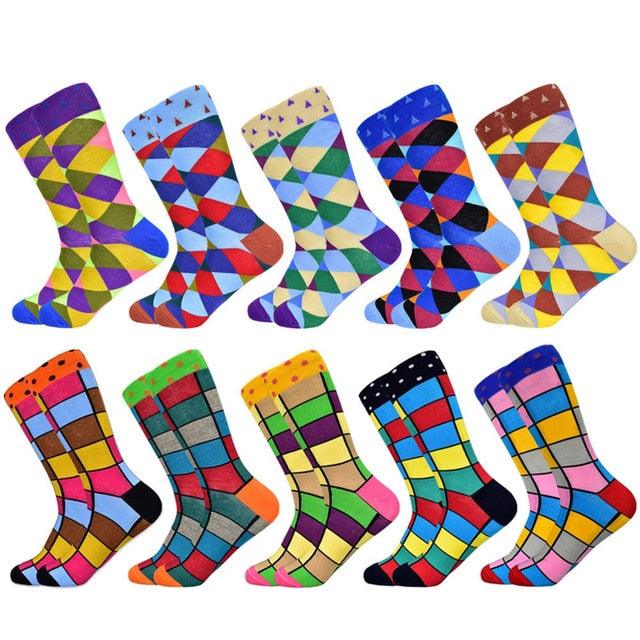 Men's Trending Socks - New Colorful Gifts Cotton Men's Socks - Geometric Lattice Classic (D9)(TG9)(TG8)(T6G)