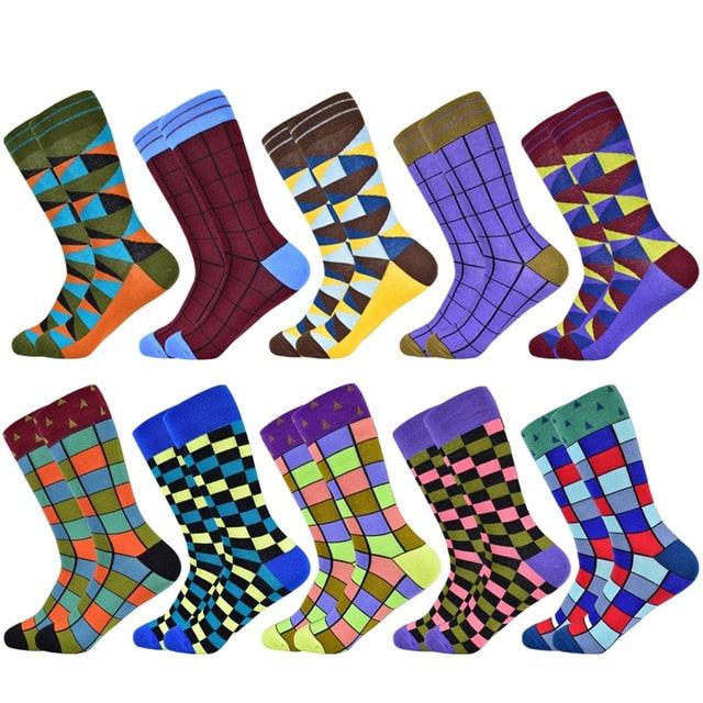 Men's Trending Socks - New Colorful Gifts Cotton Men's Socks - Geometric Lattice Classic (D9)(TG9)(TG8)(T6G)