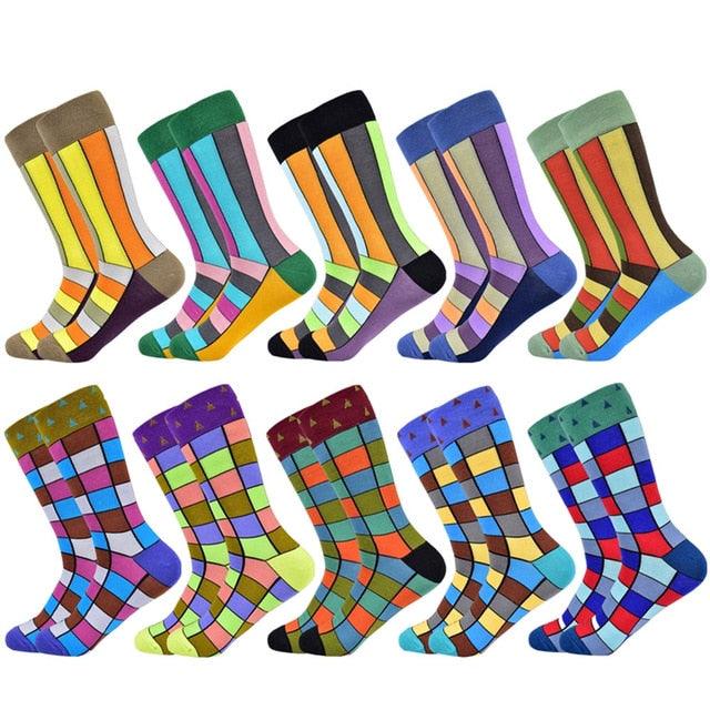 Men's Trending Socks - New Colorful Gifts Cotton Men's Socks - Geometric Lattice Classic (D9)(TG9)(TG8)(T6G)