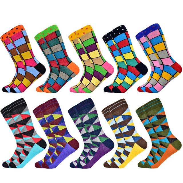 Men's Trending Socks - New Colorful Gifts Cotton Men's Socks - Geometric Lattice Classic (D9)(TG9)(TG8)(T6G)