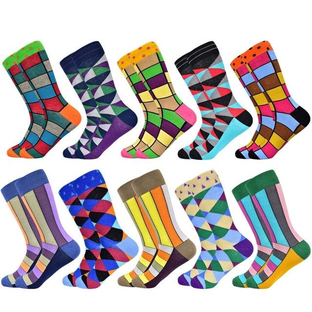 Men's Trending Socks - New Colorful Gifts Cotton Men's Socks - Geometric Lattice Classic (D9)(TG9)(TG8)(T6G)