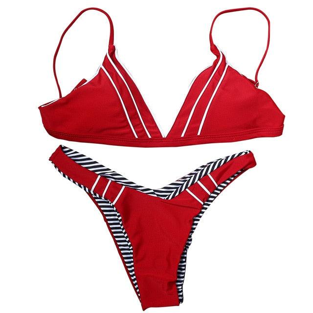 Hot Sale Women Swimwear - Sexy Red Push Up Swimsuit - Micro Bikinis Set - Bathing Suit Beachwear - Summer Brazilian Bikini (1U26)