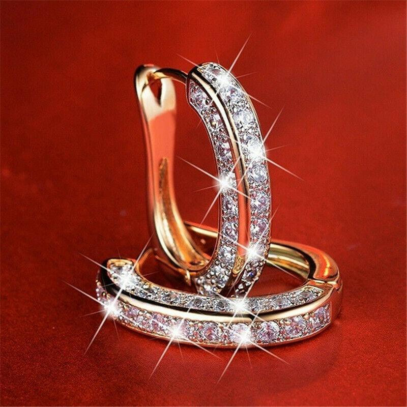 Gorgeous Small Hoop Earrings - Women Three Colors Available Micro Paved CZ Anniversary Accessory (2JW3)1