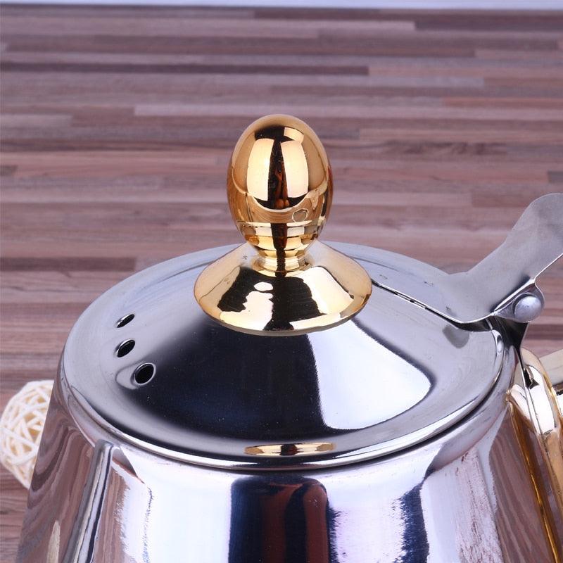 Humanized Handle Mirror Surface Delicate Water Kettle Inner With Tea Filter Induction Cooker Tea Kettle Coffee Pot 1.2L (D59)(3H1)