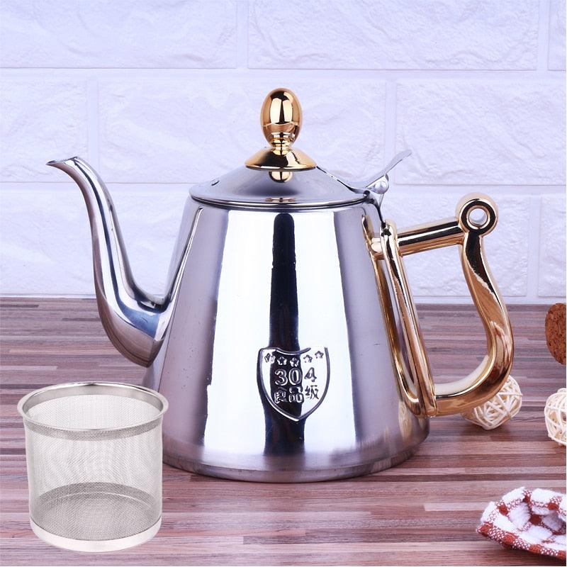 Humanized Handle Mirror Surface Delicate Water Kettle Inner With Tea Filter Induction Cooker Tea Kettle Coffee Pot 1.2L (D59)(3H1)