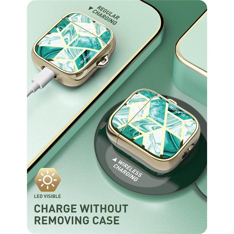 Great Cover Case Designed For AirPods, 360 Degree Protective Stylish Marble Case Cover Compatible with AirPods 1st/2nd (D49)(RS8)(1U49)