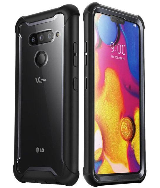 LG V40 Case Ares Full-Body Rugged Clear Bumper Cover with Built-in Screen Protector For LG V40 ThinQ (2018 Release) (RS6)(1U50)