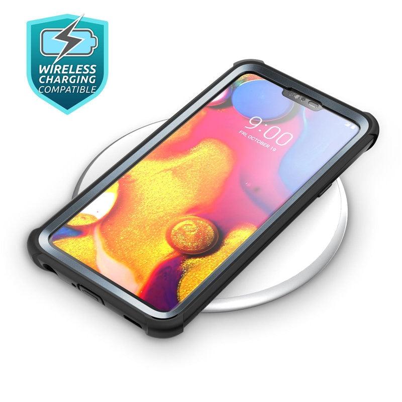 LG V40 Case Ares Full-Body Rugged Clear Bumper Cover with Built-in Screen Protector For LG V40 ThinQ (2018 Release) (RS6)(1U50)