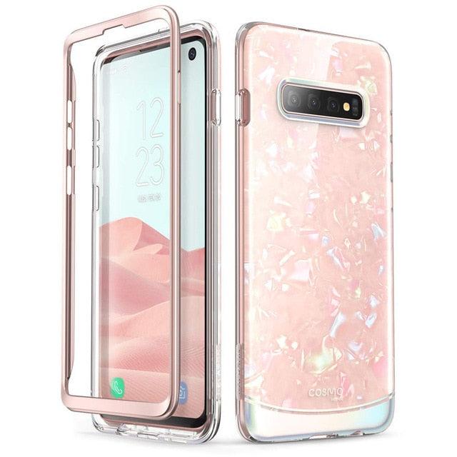 Samsung Galaxy S10 Case 6.1 inch Cosmo Full-Body Glitter Marble Bumper Cover Case WITHOUT Built-in Screen Protector (RS6)(1U50)