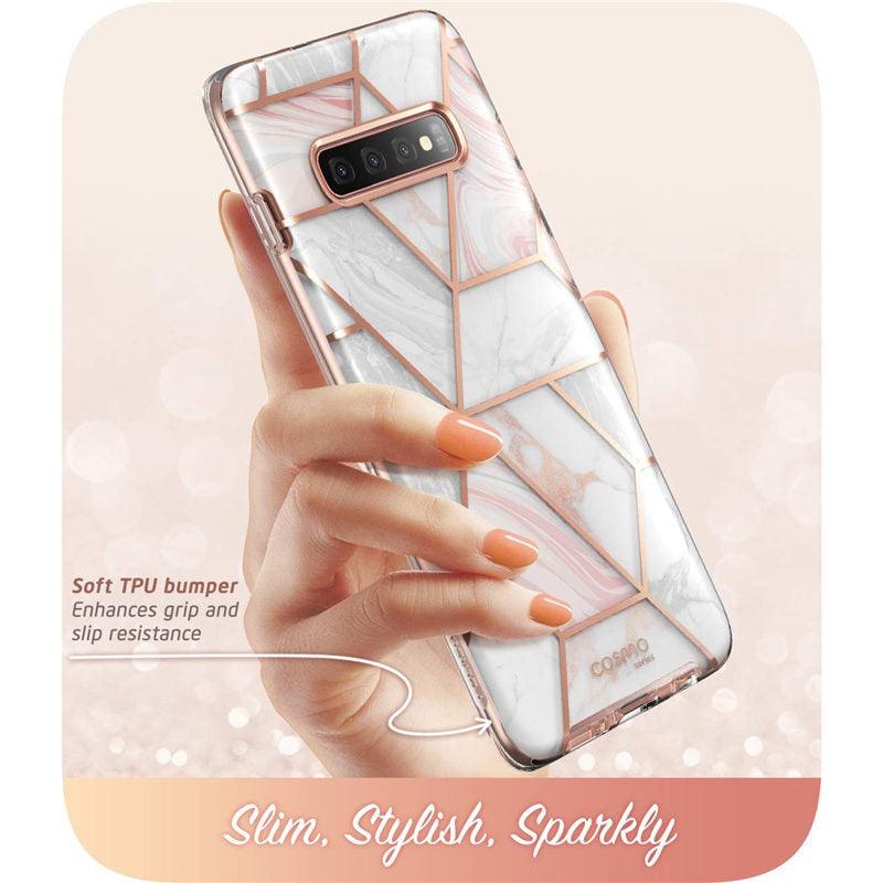 Samsung Galaxy S10 Case 6.1 inch Cosmo Full-Body Glitter Marble Bumper Cover Case WITHOUT Built-in Screen Protector (RS6)(1U50)