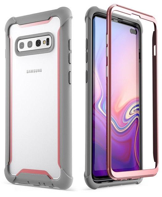 Samsung Galaxy S10 Plus Case 6.4 inch Ares Full-Body Rugged Clear Bumper Cover WITHOUT Built-in Screen Protector (RS6)(1U50)(F50)