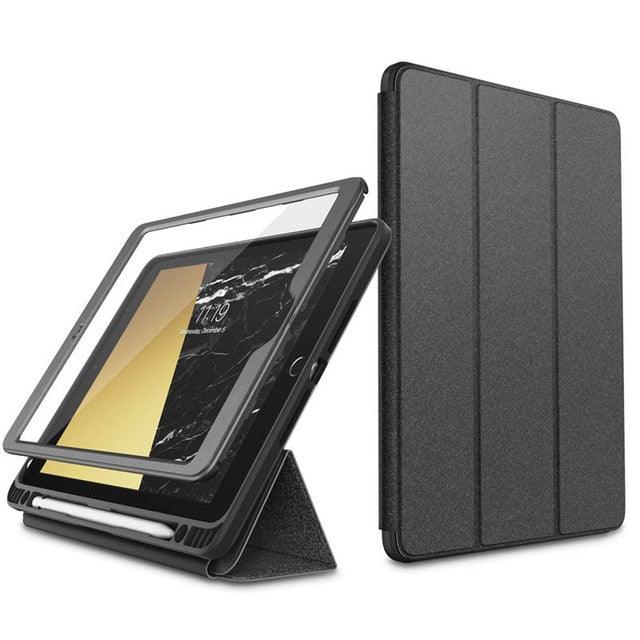 iPad 10.2 Case Cosmo Trifold Stand Smart Case with Auto Sleep/Wake & Pencil Holder,Built-in Screen Protector (Gray) (TLC3)(1U47)