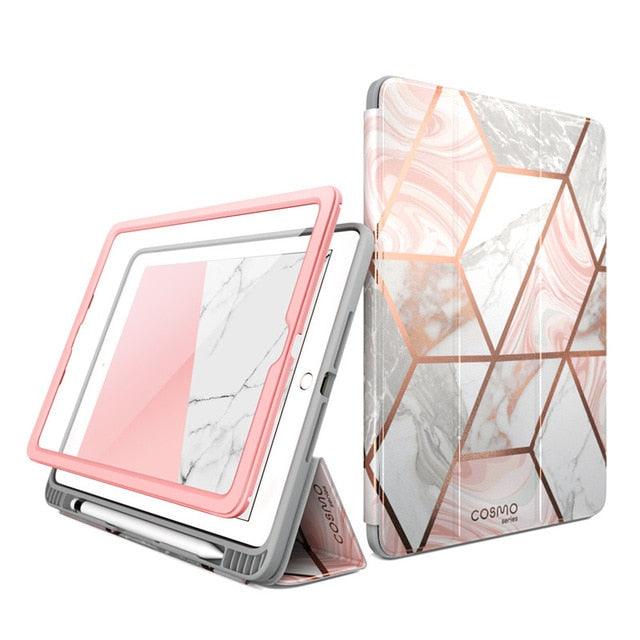 iPad 9.7 Case (2018/2017) Cosmo Trifold Stand Case with Auto Sleep/Wake & Pencil Holder, Built-in Screen Protector (TLC3)(F47)