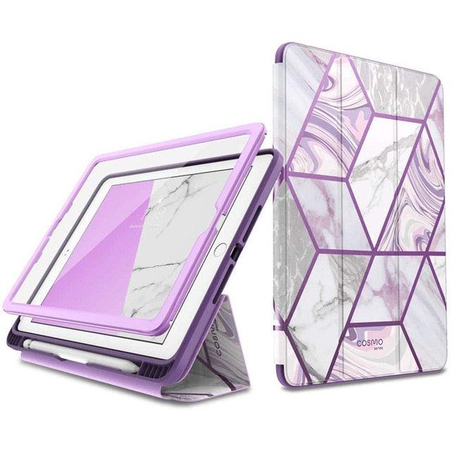 iPad 9.7 Case (2018/2017) Cosmo Trifold Stand Case with Auto Sleep/Wake & Pencil Holder, Built-in Screen Protector (TLC3)(F47)