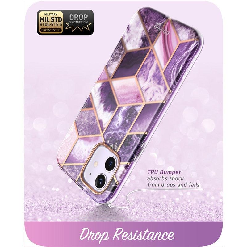 New iPhone 12 Case/12 Pro Case 6.1" (2020), Cosmo Full-Body Glitter Marble Bumper Case with Built-in Screen Protector (RS6)(1U50)