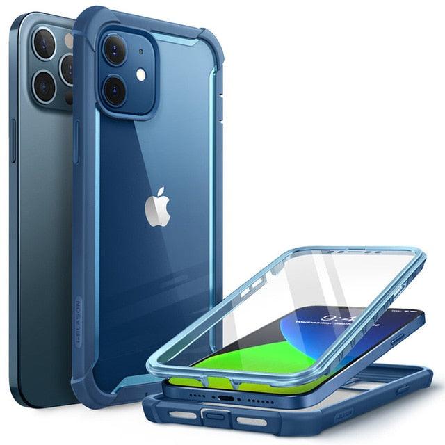 iPhone 12 Case/12 Pro Case 6.1 inch (2020) Ares Full-Body Rugged Clear Bumper Cover with Built-in Screen Protector (RS6)(1U50)