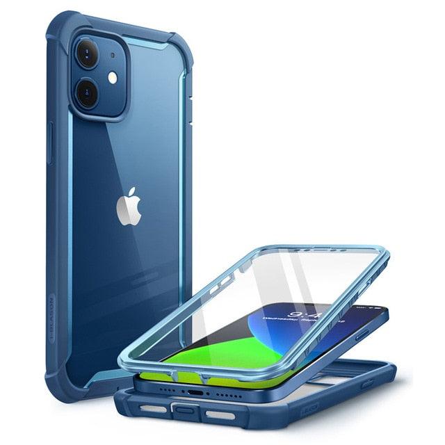 Trending iPhone 12 Mini Case 5.4" (2020 Release) Ares Full-Body Rugged Clear Bumper Cover with Built-in Screen Protector (RS6)(1U50)