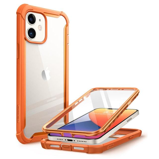Trending iPhone 12 Mini Case 5.4" (2020 Release) Ares Full-Body Rugged Clear Bumper Cover with Built-in Screen Protector (RS6)(1U50)