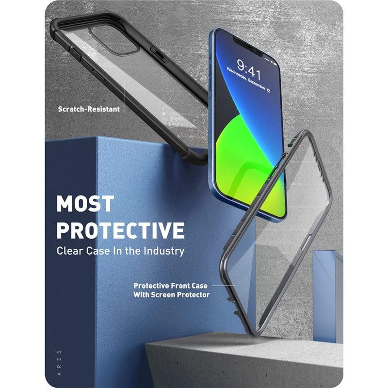 Trending iPhone 12 Mini Case 5.4" (2020 Release) Ares Full-Body Rugged Clear Bumper Cover with Built-in Screen Protector (RS6)(1U50)