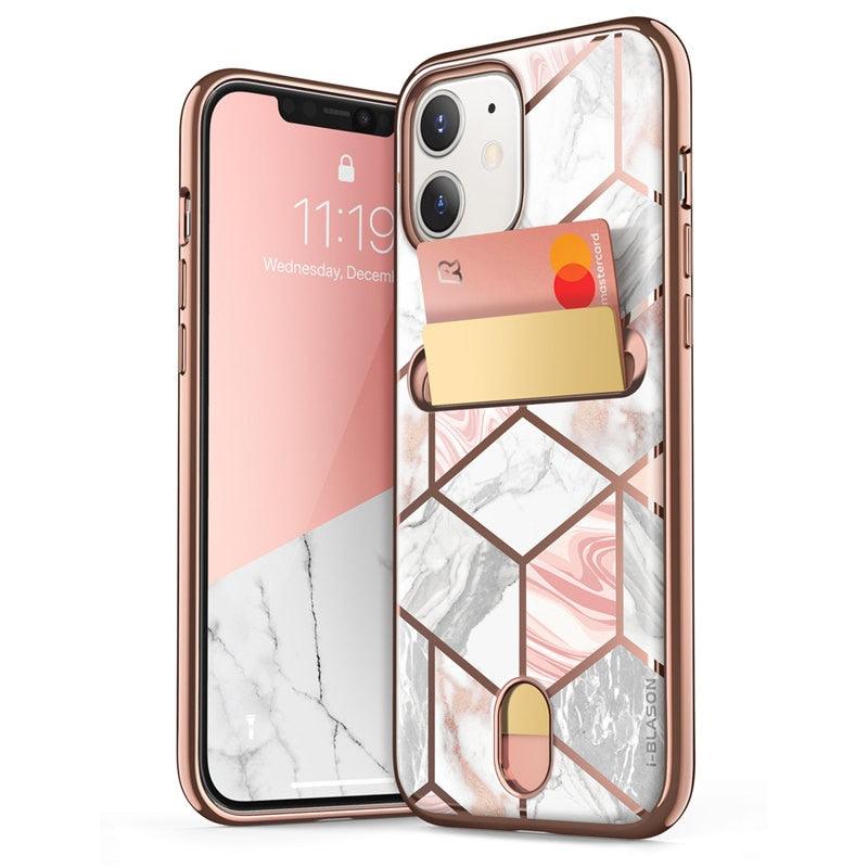 Amazing iPhone 12 Mini Case 5.4 inch (2020 Release) Cosmo Wallet Slim Designer Card Slot Wallet Case Back Cover (D50)(RS6)(1U50)