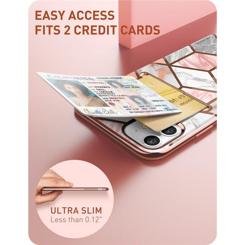 Amazing iPhone 12 Mini Case 5.4 inch (2020 Release) Cosmo Wallet Slim Designer Card Slot Wallet Case Back Cover (D50)(RS6)(1U50)