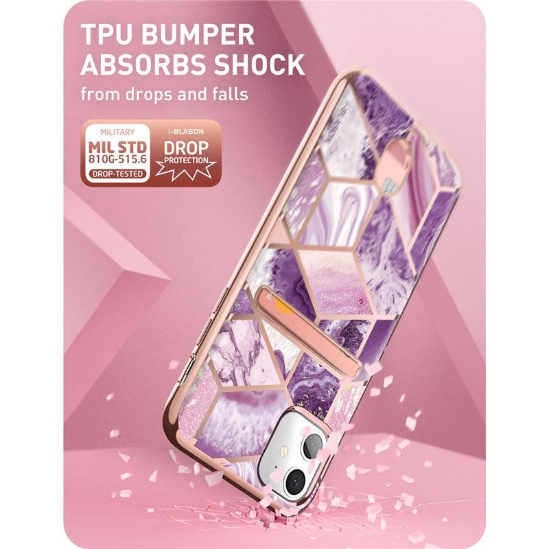 Amazing iPhone 12 Mini Case 5.4 inch (2020 Release) Cosmo Wallet Slim Designer Card Slot Wallet Case Back Cover (D50)(RS6)(1U50)