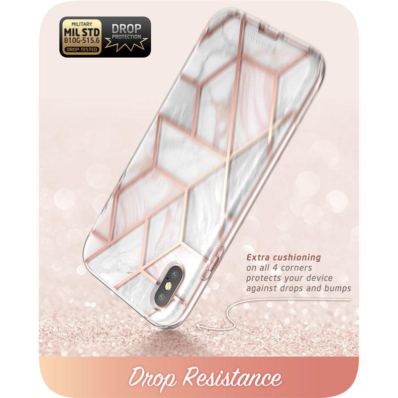 iPhone Xs Max Case 6.5 inch Cosmo Series Full-Body Glitter Marble Bumper Case with Built-in Screen Protector (RS6)(1U50)