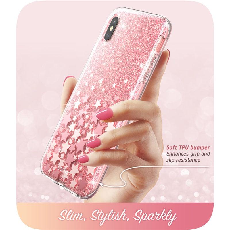 iPhone Xs Max Case 6.5 inch Cosmo Series Full-Body Glitter Marble Bumper Case with Built-in Screen Protector (RS6)(1U50)