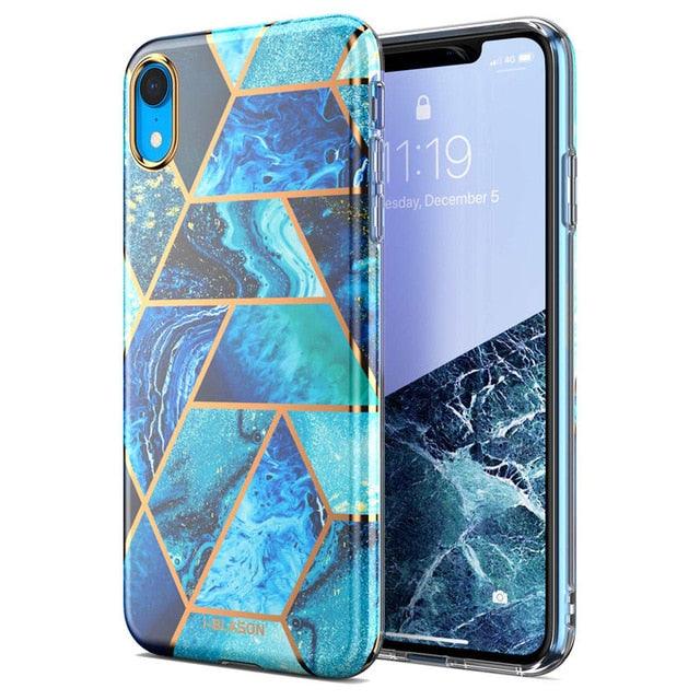 Great iphone XR Case Cosmo Lite Stylish Hybrid Premium Protective Slim Bumper Marble Back Cover with Camera Protection (RS6)(1U50)