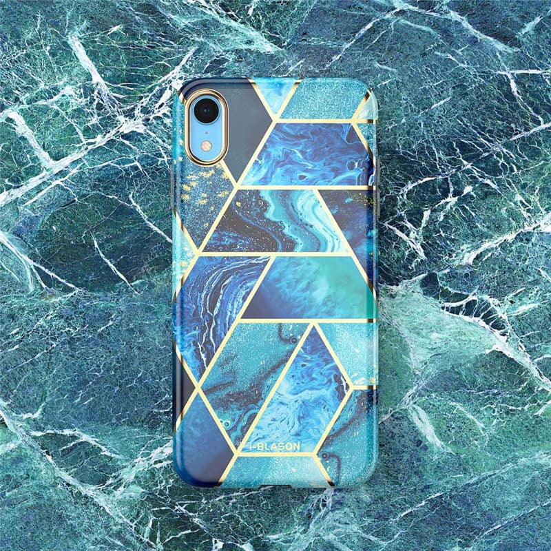 Great iphone XR Case Cosmo Lite Stylish Hybrid Premium Protective Slim Bumper Marble Back Cover with Camera Protection (RS6)(1U50)