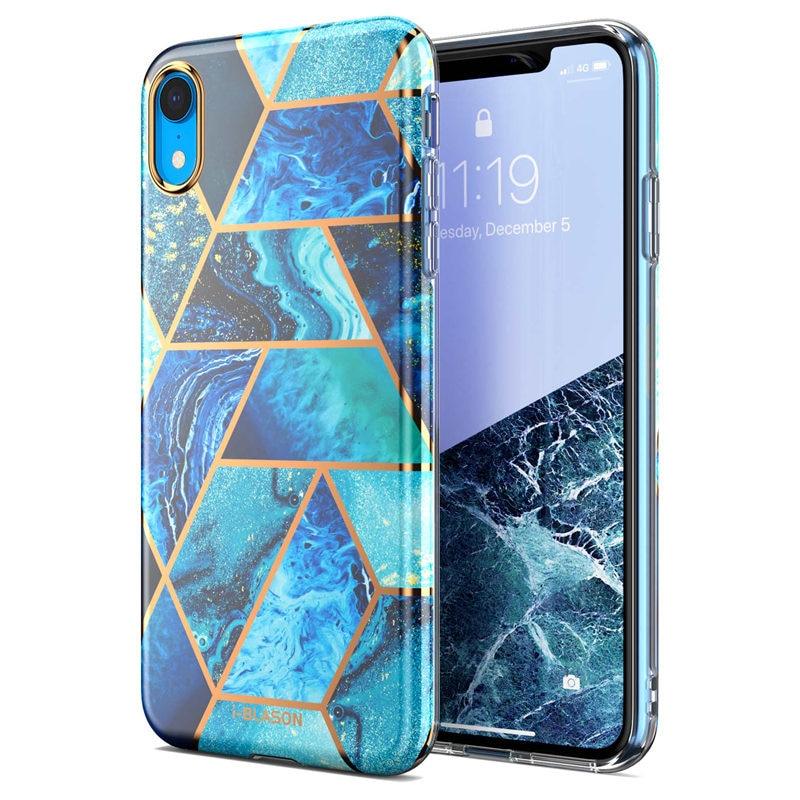 Great iphone XR Case Cosmo Lite Stylish Hybrid Premium Protective Slim Bumper Marble Back Cover with Camera Protection (RS6)(1U50)